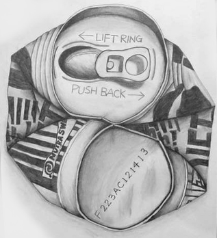 crushed can drawing